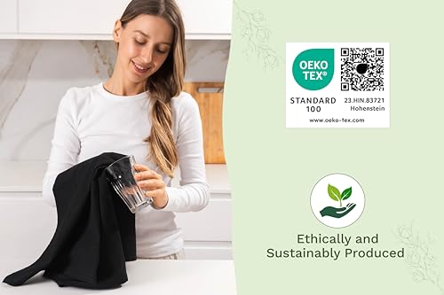 Organic Cotton Black Tea Towels (10 Count)