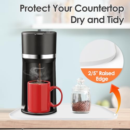 Silicone Coffee Maker Mat with Lip for Countertops