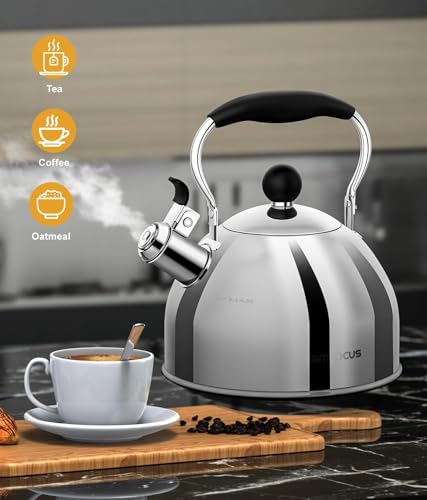 Tea Kettle 2 Quart Stainless Steel Whistling Tea Kettle
