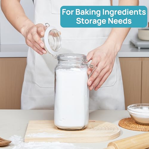 78oz Glass Food Storage Jars with Airtight Clamp Lids (3 Count)
