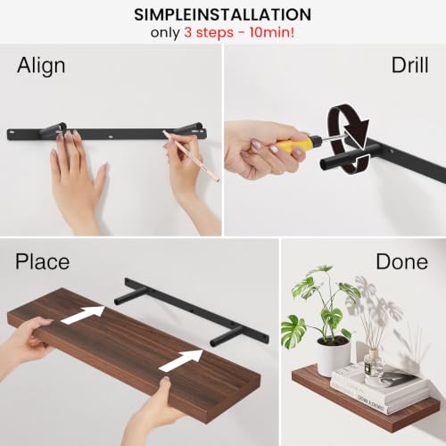Walnut Like Floating Shelves 22.5in