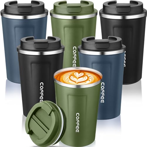 6 Pack Travel Coffee Mugs 12oz Insulated (6 Count)