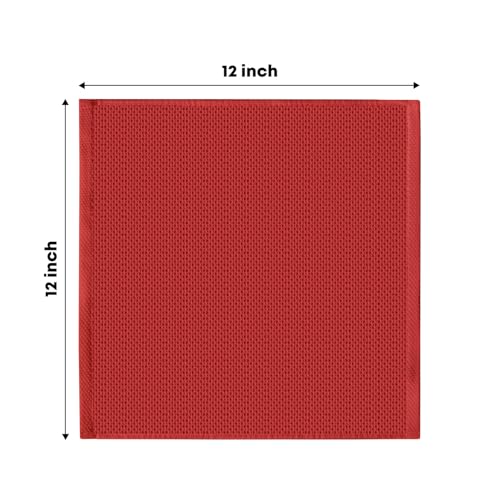 100% Cotton Dark Red Waffle Weave Kitchen Dish Cloths (6 Count)