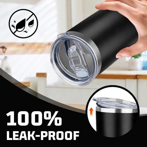 20oz Tumbler with Lid Double Wall Vacuum Insulated Travel Coffee Mug Stainless Steel Thermal Cup Powder Coated Sturdy Coffee Tumbler Bulk for Hot and Cold Beverage (6 Count)