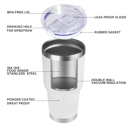 30oz Tumbler Bulk with Lid and Straw (8 Count)