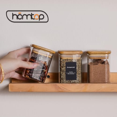 Kitchen Glass Spice Jars 10 Pcs 7 Oz with 275 Labels (10 Count)