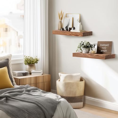 Solid Wood Floating Shelves (2 Count)