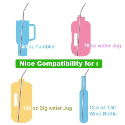 6 Pack Ultra Long Bent Metal Straws (6 Count)