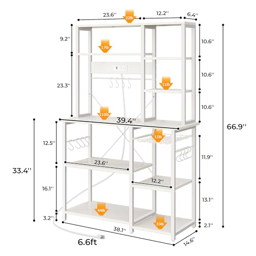 Large Bakers Rack with Power Outlets