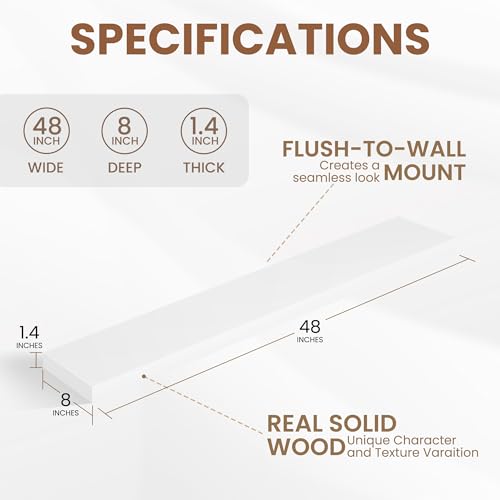 Rustic Real Wood Floating Shelves