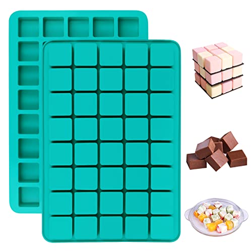 2 Pack 40 Cavity Square Caramel Candy Silicone Molds (80 Cavities)