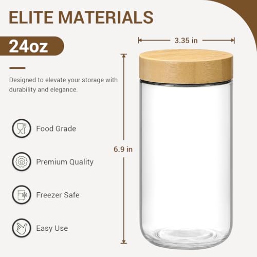 4 pack 24oz Glass jars with Airtight Lids