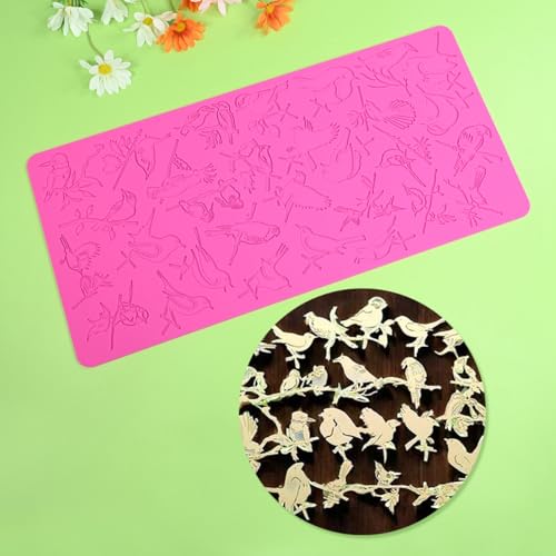 Silicone Mold 3D Hollow Out Lace Mold Kitchen Lace Emboss Mat Magpie Bird Silicone Fondant Cake Decorating Chocolate Sugarcraft Moulds