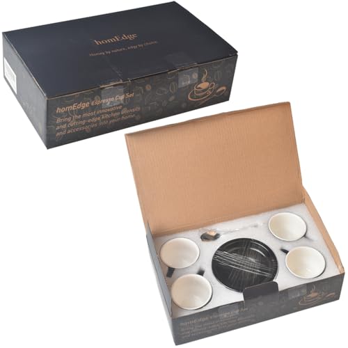 Premium Espresso Shot Cups and Saucers Set with Espresso Stainless Steel Spoons (12 Count)