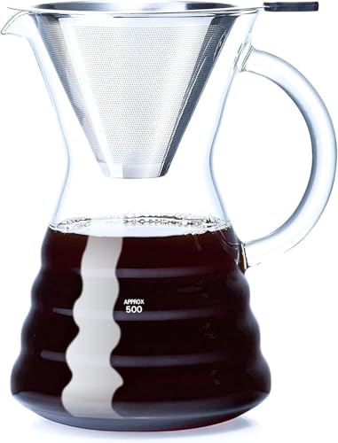 18 Pack Pour Over Coffee Maker with Permanent Stainless Filter 27 fl oz (18 Count)