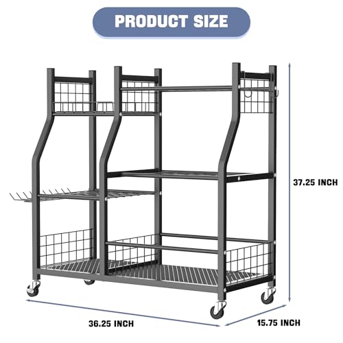 Garden Tool Organizer with Wheels