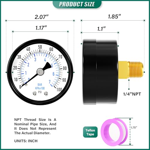 0 100psi Well Pump Pressure Gauge 1