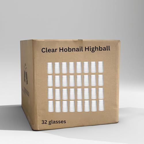 Vintage Clear Hobnail Drinking Glasses (32 Count)