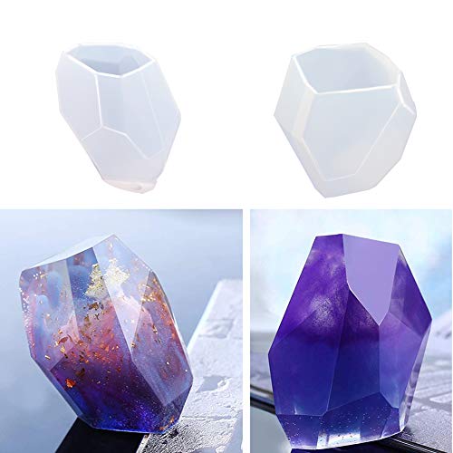 18Pcs DIY Silicone Resin Casting Molds Tools Set Includes 6 Resin Casting Molds Large Clear Silicone Molds 2 Measurement Cup 10 Wood Sticks for DIY Home Decoration