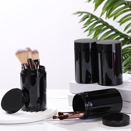 4 Pcs Plastic Jars Wide Mouth with Lids (4 Count)