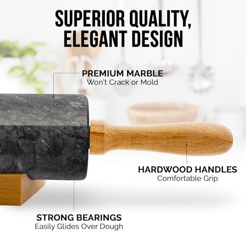 17 Inch Marble Rolling Pin With Stand