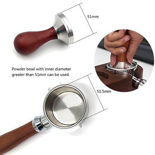 Coffee Tamper Espresso Hand Tamper 304 Stainless Steel Espresso Coffee Tamper with Mat
