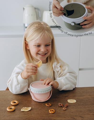 No Spill Silicone Toddler Snack Containers (12 Ounce)