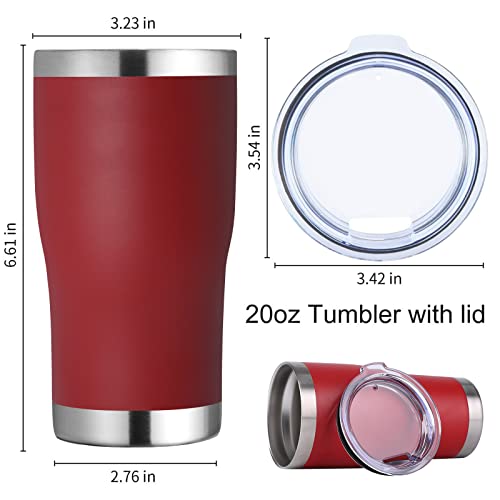 20oz Tumbler with Lid Stainless Steel Tumblers Bulk (12 Count)