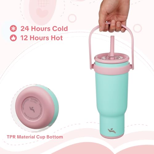 40 oz Tumbler with Handle and Straw