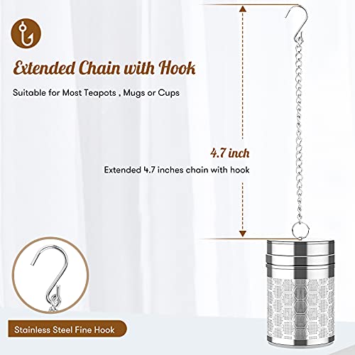 2 Pack 304 Steel Fine Mesh Tea Infusers for Loose Leaf Tea