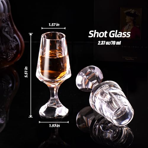 Crystal Snifter Glasses Set of 2 Handmade Stemmed Whiskey Glass (2 Count)
