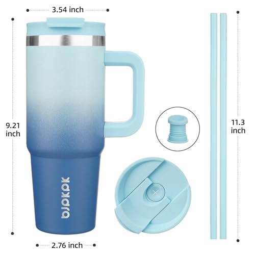 30 oz Insulated Tumbler with Handle & Straw