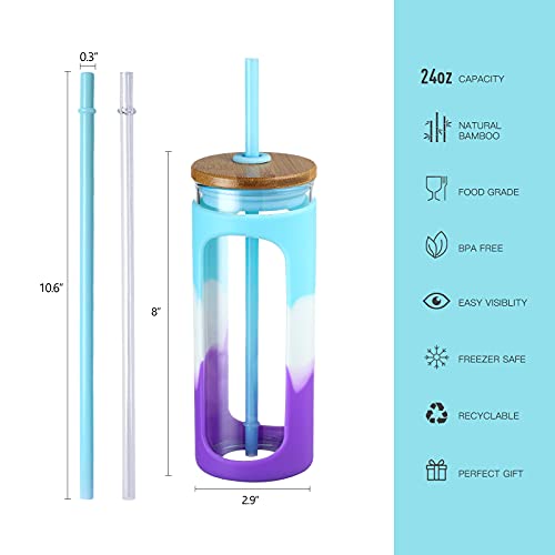 20oz Glass Tumbler with Straw and Lid