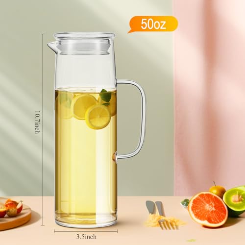 2 Sets Glass Pitcher with Lid