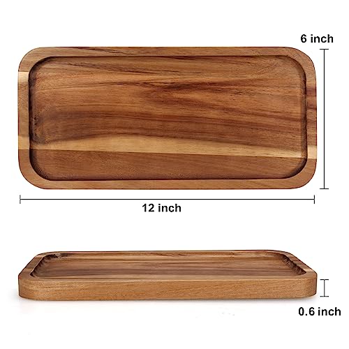 Small Acacia Wood Tray Serving Platters Wooden Plate Mini Charcuterie Board