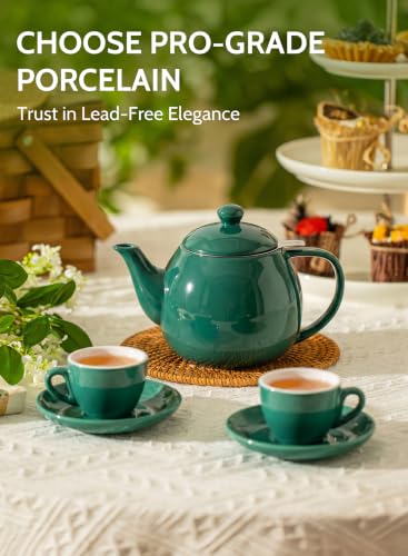 Porcelain Teapot 27 oz with Infuser for Loose Leaf Tea