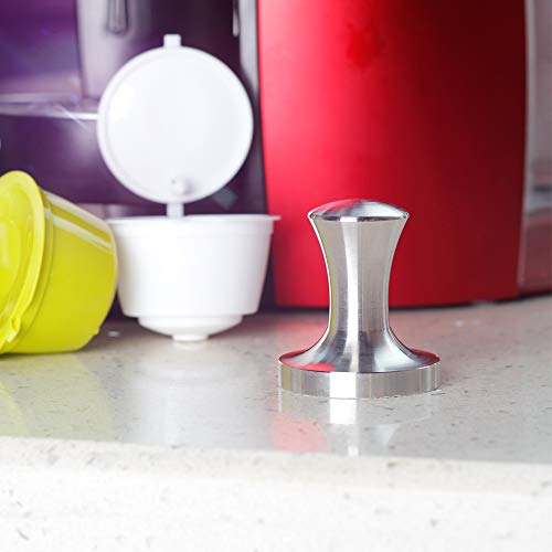 Stainless Steel Espresso Coffee Tamper Filling Tool Compatible with Dolce Gusto Machine Reusable Refillable Filters 41.8mm