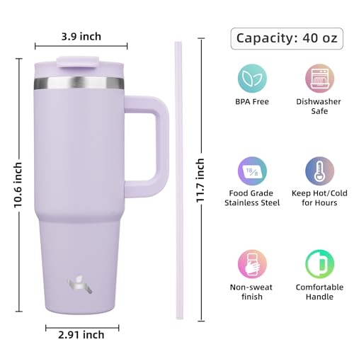 40 oz Insulated Tumbler Water Bottle with Handle