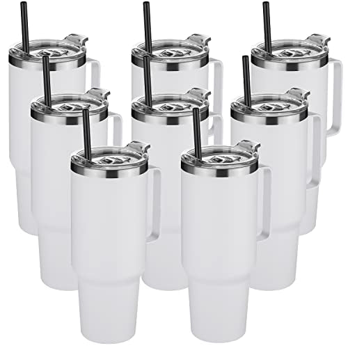 40 oz Stainless Steel Tumbler with Handle (8 Count)