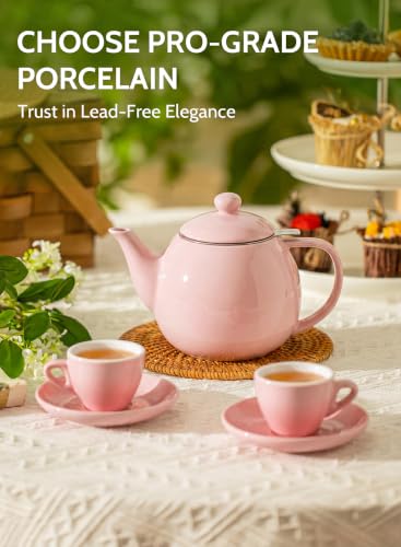 Porcelain Teapot 27 oz with Infuser for Loose Leaf Tea