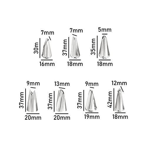 Leaf Piping Bags and Tips Set 7 Pieces Piping Tips Set Cake Decorating Tips Icing Piping Nozzles Set Cupcake Decorating Kit Cupcake Pastry Tool Stainless Steel (7 Count)