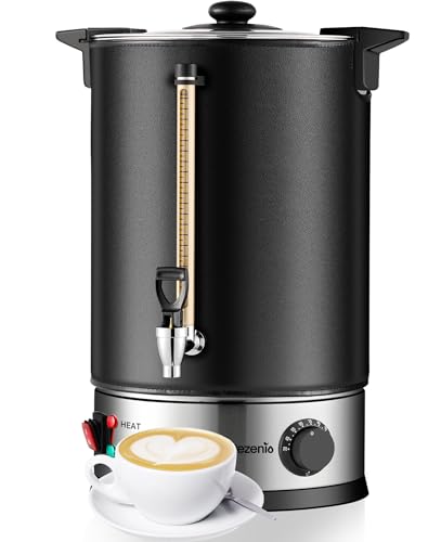 50 Cup Commercial Coffee Urn Stainless Steel Double Insulated Coffee Maker with Percolator System & Temp Control Function