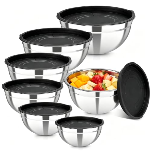 Stainless Steel Mixing Bowls with Lids (7 Count)