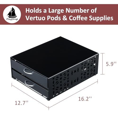 for Vertuo Pod Holder Coffee Accessories Organizar for Nespresso Pod Storage Large Capacity Fits All Size Coffee Station for Coffee Bar