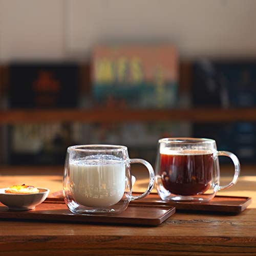 10oz Double Walled Glass Coffee Mugs (2 Count)