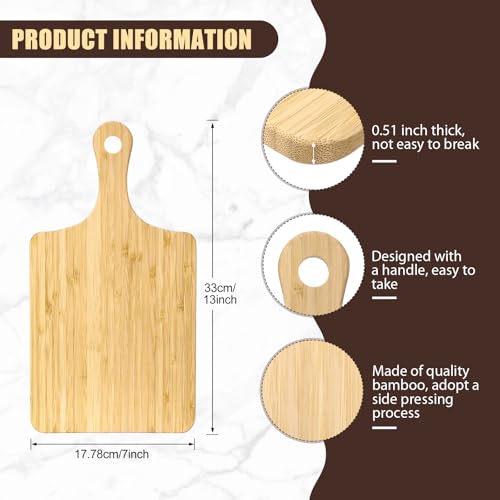 6 Pcs Bamboo Cutting Boards Bulk 13 Inch Thicken with Handle (6 Count)