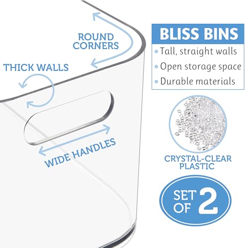 Bliss 10" x 6" Open Clear Pantry Organizer Bin (2 Count)