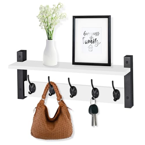Coat Rack Wall Mount with Shelf