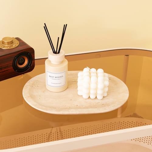 Natural Marble Decorative Tray Bathroom Counter Perfume Organizer Vanity Tray for Home Decor
