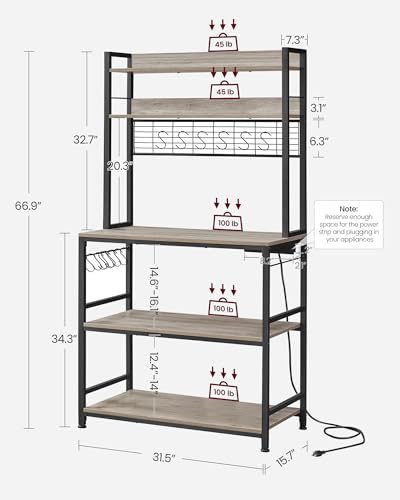 Bakers Rack with Power Outlet